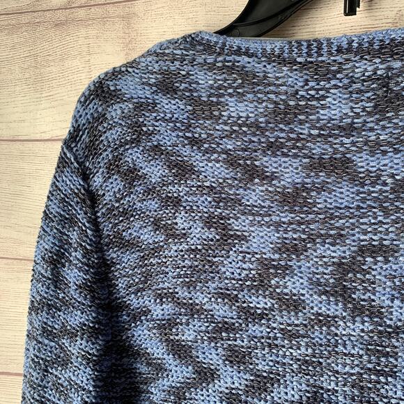 Laura Ashley Blue Cardigan Sweater with Fringe Tassels 3/4 Sleeves Size Large - Picture 14 of 16